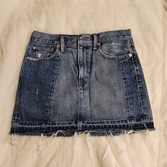Ralph Lauren denim and supply mini denim skirt distressed size 27 - Picture 1 of 7